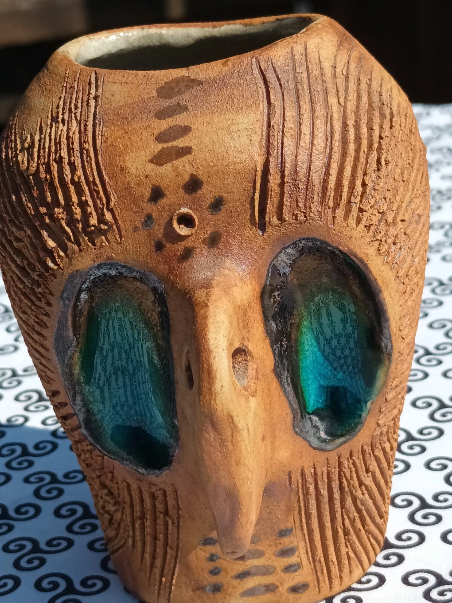 Vase masque turquoise